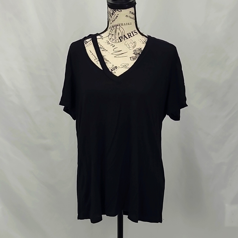 Miss Me Black V-Neck Top